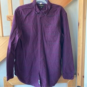Men's CPO Provisions Purple Striped Casual Button Down Shirt Medium